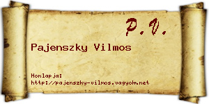 Pajenszky Vilmos névjegykártya